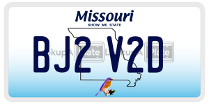 BJ2V2D  license plate in MO