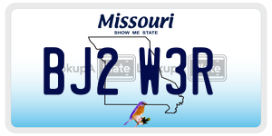 BJ2W3R  license plate in MO