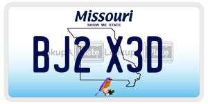 BJ2X3D  license plate in MO