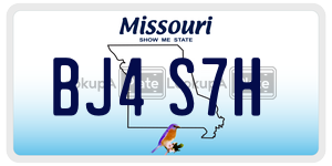 BJ4S7H  license plate in MO