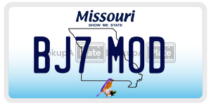 BJ7M0D  license plate in MO