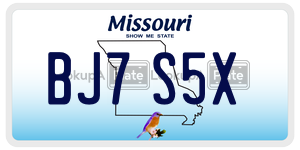 BJ7S5X  license plate in MO