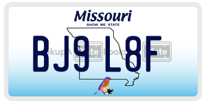 BJ9L8F  license plate in MO