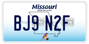 BJ9N2F  license plate in MO