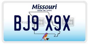 BJ9X9X  license plate in MO