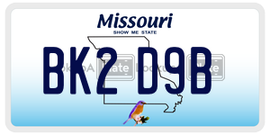 BK2D9B  license plate in MO