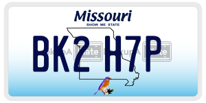 BK2H7P  license plate in MO