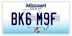 BK6M9F  license plate in MO
