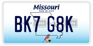 BK7G8K  license plate in MO