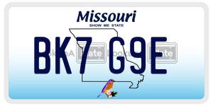 BK7G9E  license plate in MO