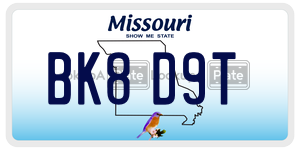 BK8D9T  license plate in MO