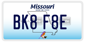 BK8F8E  license plate in MO