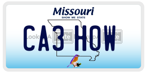 CA3H0W license plate in Missouri