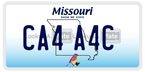 CA4A4C  license plate in MO