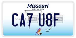 CA7U8F  license plate in MO
