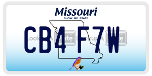 CB4F7W  license plate in MO