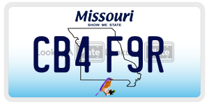 CB4F9R  license plate in MO