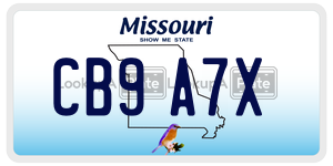 CB9A7X  license plate in MO