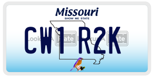 CW1R2K  license plate in MO