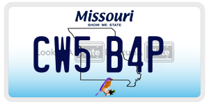 CW5B4P  license plate in MO