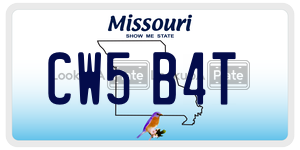 CW5B4T  license plate in MO