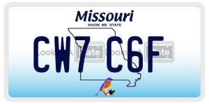 CW7C6F  license plate in MO