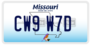 CW9W7D  license plate in MO