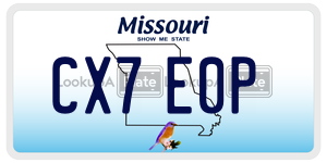 CX7E0P  license plate in MO