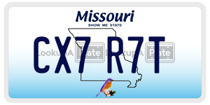CX7R7T  license plate in MO