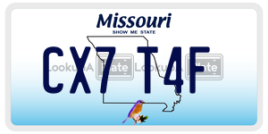 CX7T4F  license plate in MO