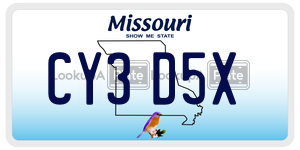 CY3D5X  license plate in MO