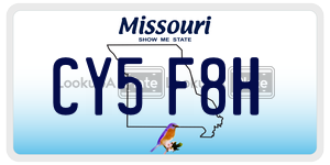 CY5F8H  license plate in MO