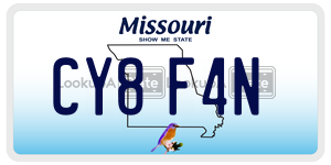 CY8F4N  license plate in MO