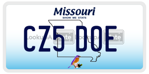 CZ5D0E  license plate in MO