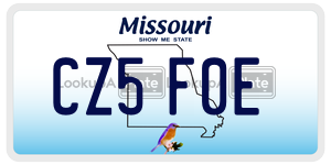 CZ5F0E  license plate in MO