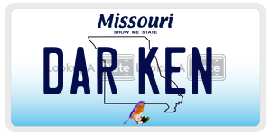 DARKEN  license plate in MO