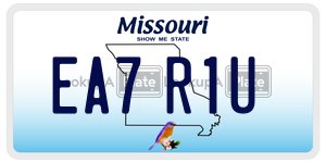 EA7R1U  license plate in MO