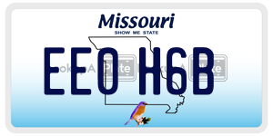 EE0H6B  license plate in MO