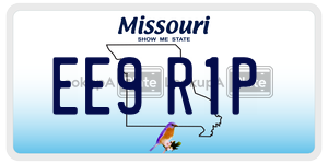 EE9R1P  license plate in MO