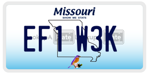EF1W3K  license plate in MO