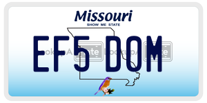 EF5D0M  license plate in MO