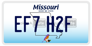 EF7H2F  license plate in MO