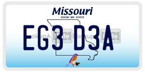 EG3D3A  license plate in MO