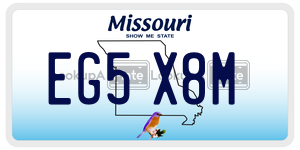 EG5X8M  license plate in MO