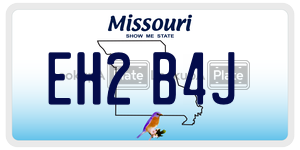 EH2B4J  license plate in MO