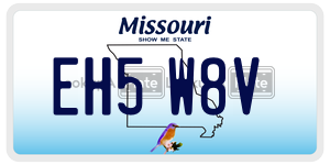 EH5W8V license plate in Missouri