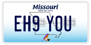 EH9Y0U  license plate in MO