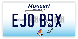 EJ0B9X  license plate in MO