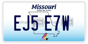 EJ5E7W  license plate in MO