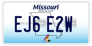 EJ6E2W license plate in Missouri